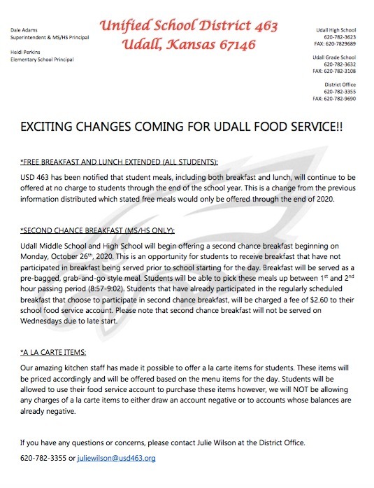 Food Service Changes!